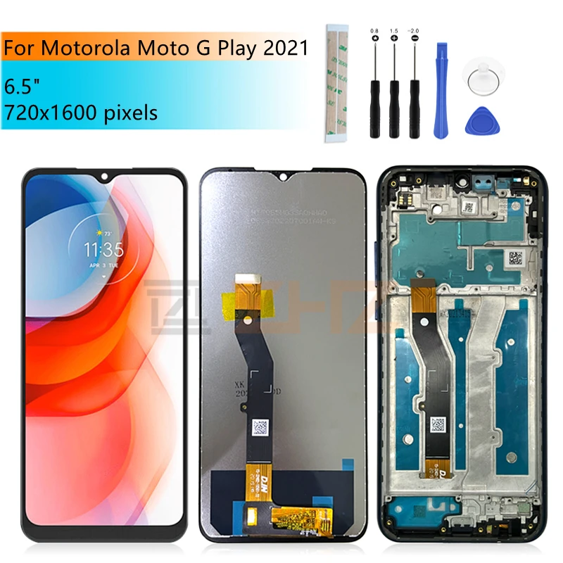 For Motorola Moto G Play 2021 LCD Display Touch Screen Digitizer Assembly With Frame XT2093 Display Replacement Parts