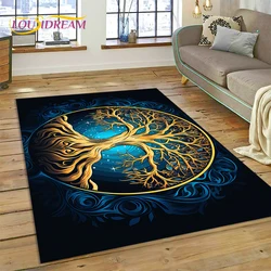 3D Tree of Life Nature Viking Yggdrasil Norse Rug Carpet for Living Room Bedroom Decor,Non-slip Decoration for Sofa Doormat Gift