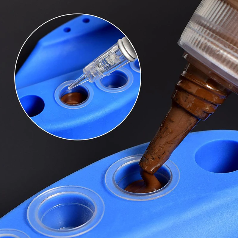 100 قطعة أكواب حبر الوشم القابل للتصرف الصباغ البلاستيكي حامل واضح قبعات الحاويات الوشم تجميل دائم Microblading ملحق #4