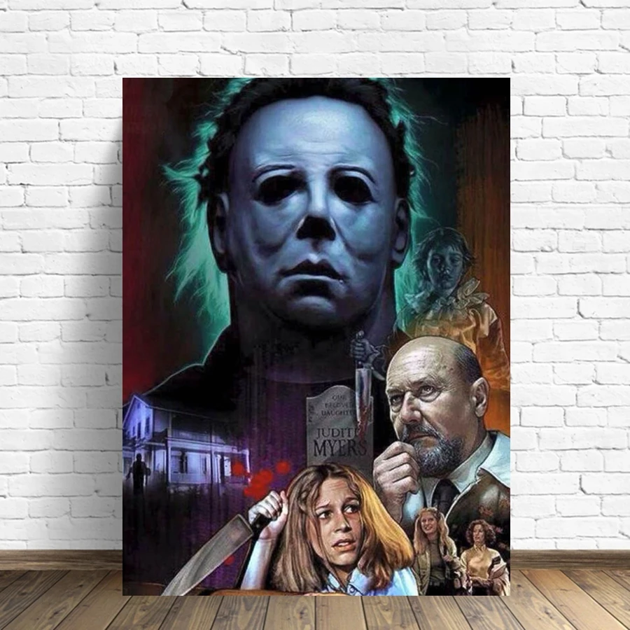 فيلم رعب هالويد يقتل لوحة ماسية خماسية دي ، فن مايكل مايرز ، تطريز غرزة متقاطعة ، صورة فسيفساء لديكور المنزل #2