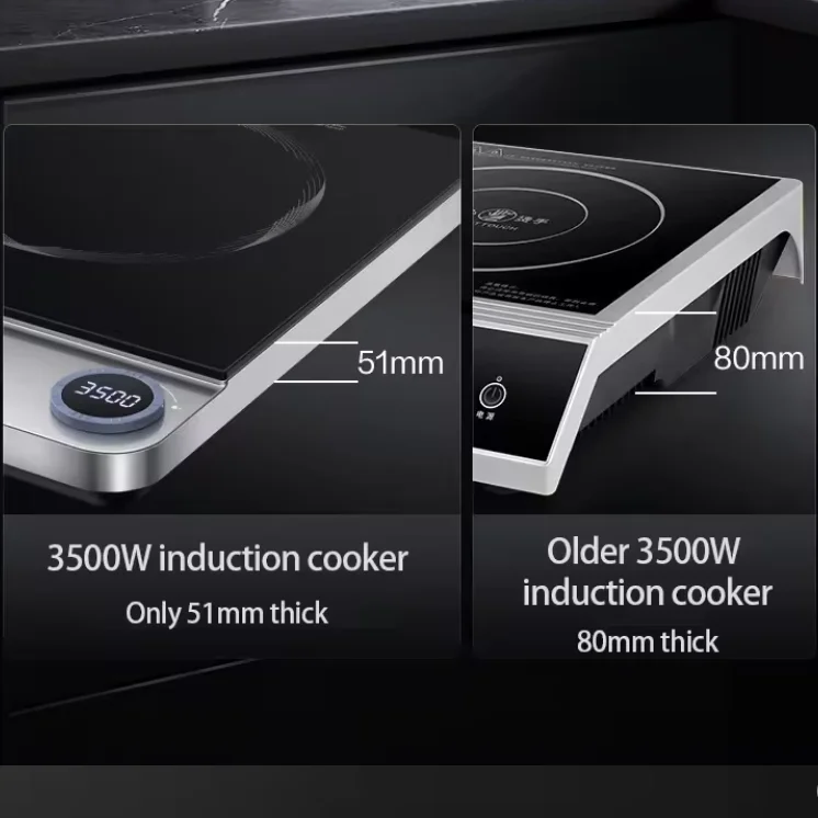 저렴한 가격 단일 밥솥 110V/220V 3500W 휴대용 전기 스토브 51mm 두께 상업용 유도 밥솥