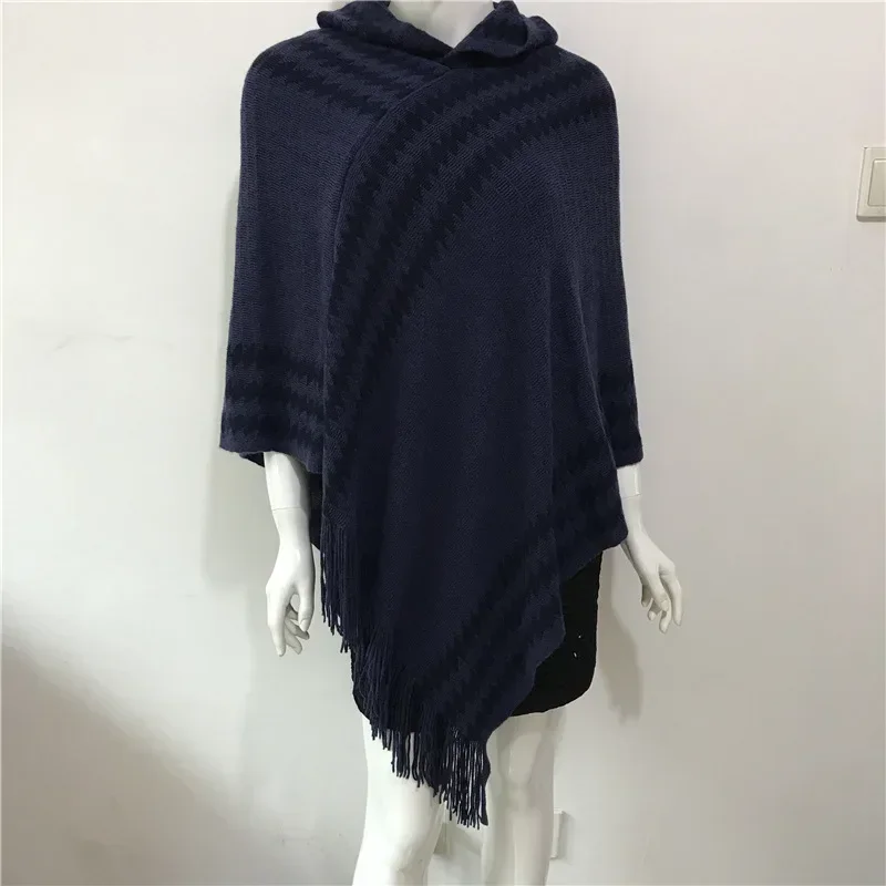 Frühling Herbst Mit Kapuze Schal Mantel Weiblichen Schal Nadel Pullover Mantel Schal Quaste Pullover Frauen Mantel Im Freien Sonnencreme Schwarz