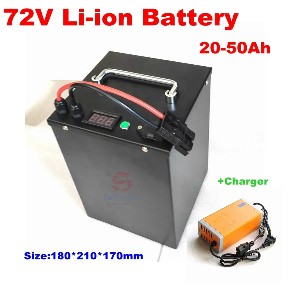 escooter battery 72V 20Ah 30ah 35ah 40ah 50ah Lithium ion battery with bms for tricycle motorcycle scooter+Charger