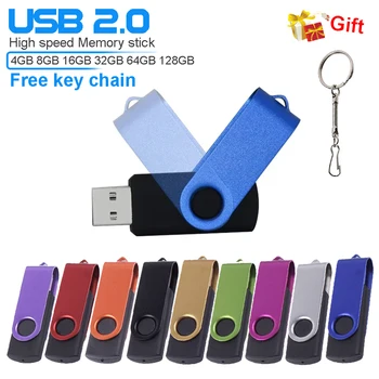 JASTER clé USB rotative 128GB clé mémoire colorée 64GB Logo personnalisé gratuit clé USB 32GB 100% capacité réelle disque U 16GB