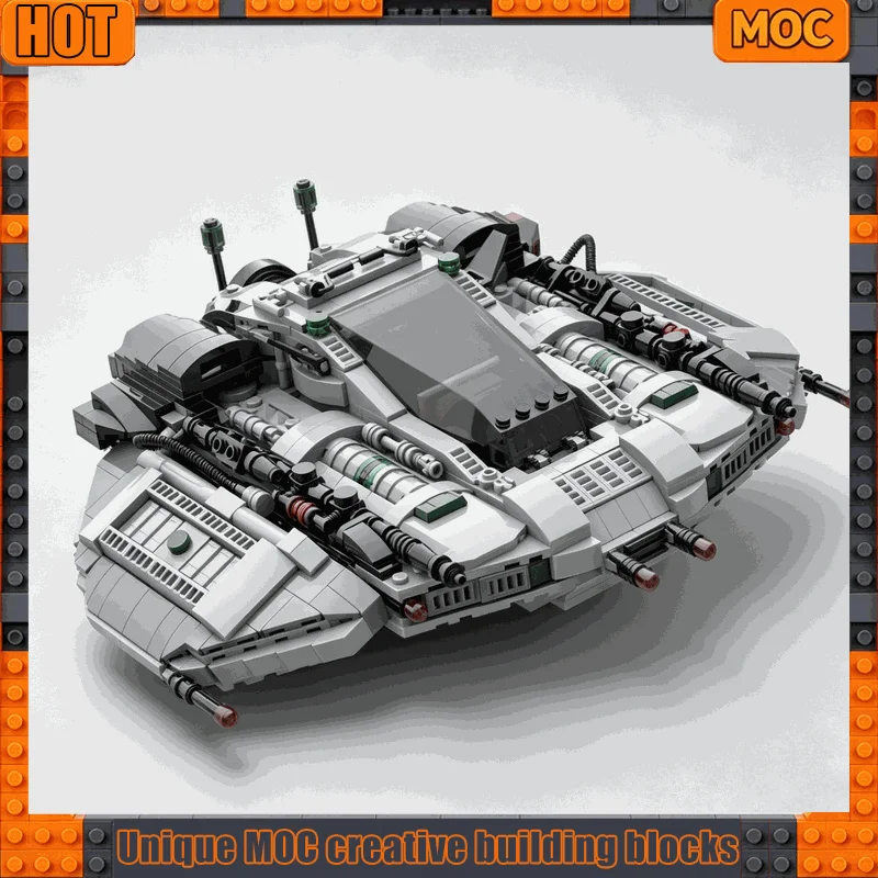 1234PCS Space Fighter Gunship Model Building Blocks Custom MOC Sci Fi Vehicle DIY Assembly Bricks Toy Popular Gift For Display