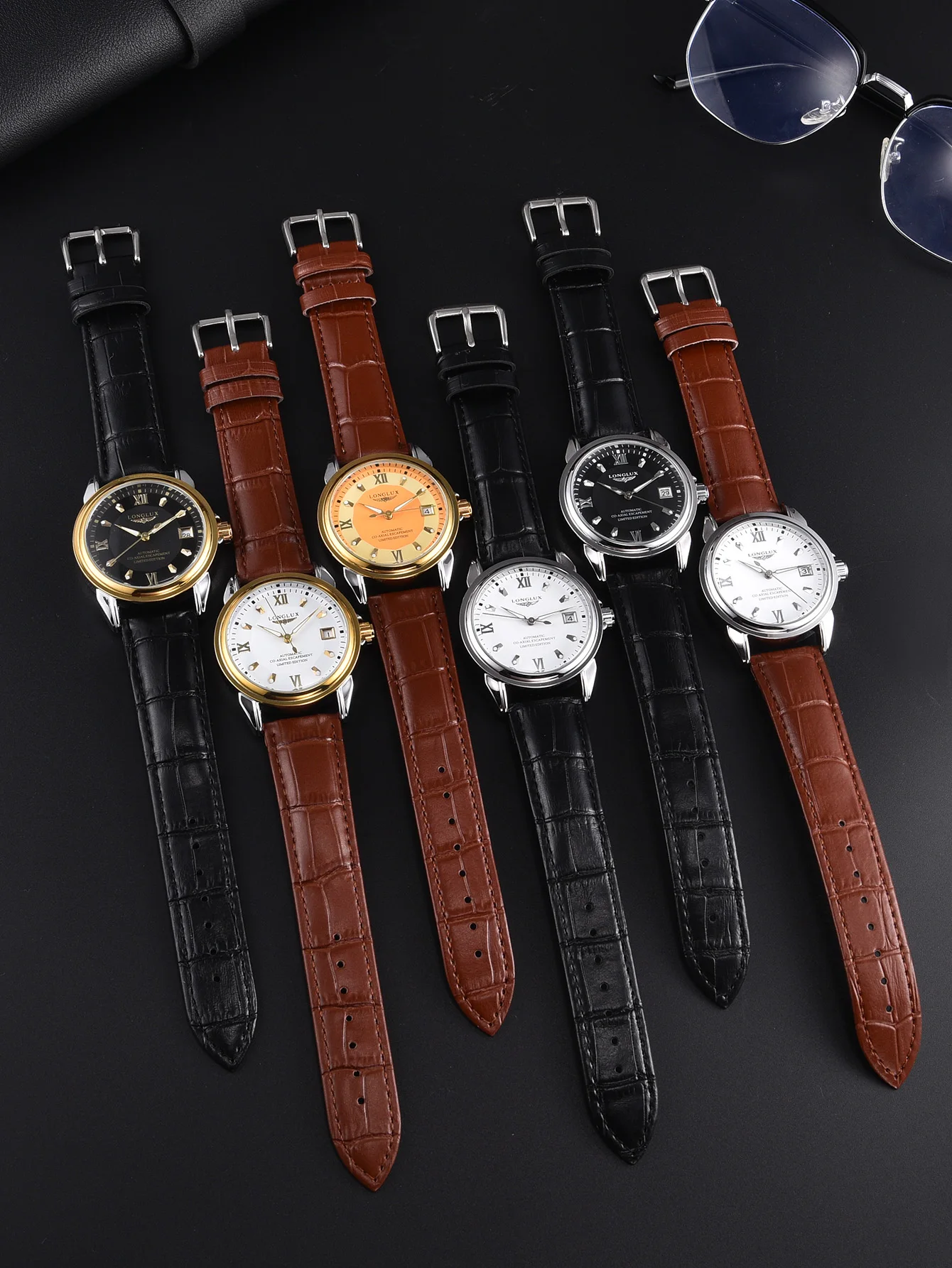 Men's Automatic Watch, Simple Mechanical Leather Timepiece