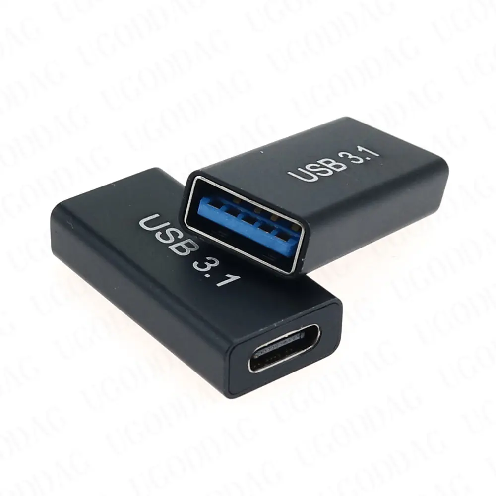 ตัวต่อ3.0 USB 1/2ชิ้นตัวเมียไปยัง USB ชนิด C ตัวเมียอะแดปเตอร์ตัวเมียตัวแปลงการเชื่อมต่อแบบ Type-C ความเร็วสูง USB3.0ตัวขยายสัญญาณ