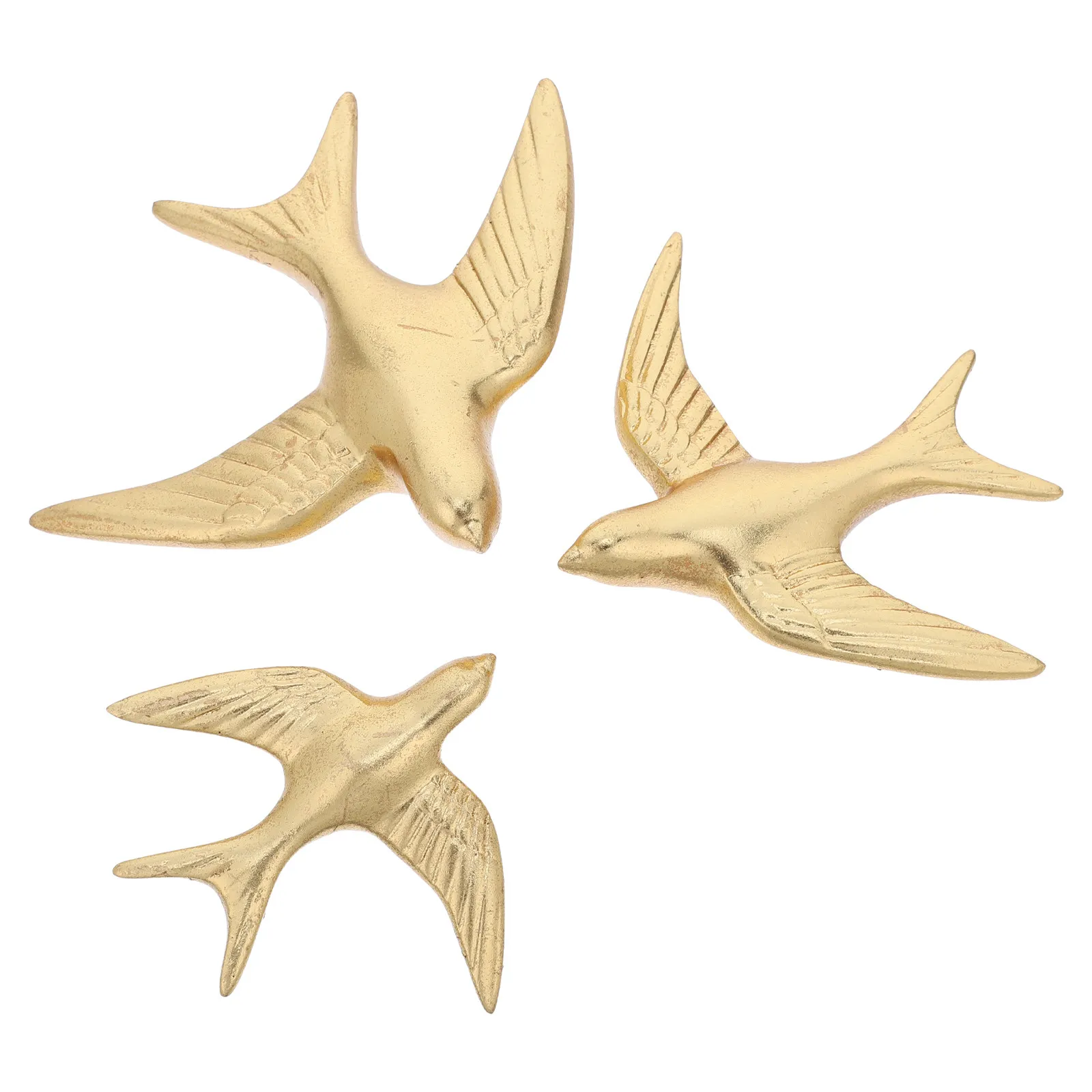 3Pcs Gold Swallow Resin Wall Decoration Flying Bird Sculpture for Bedroom Living Room Vintage Bird Wall Hanging Art Decor
