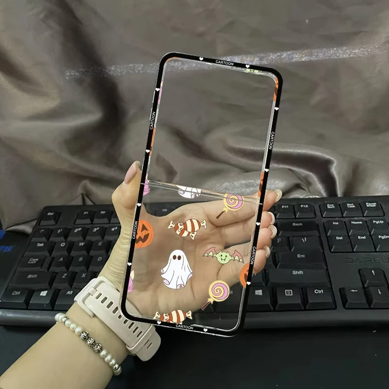 حافظة شفافة لشبح الهالوين لهاتف سامسونج جالاكسي Z Flip 7 6 5 4 3 2 1 غطاء سيليكون صلب Z Flip7 غطاء حماية مضاد للسقوط
