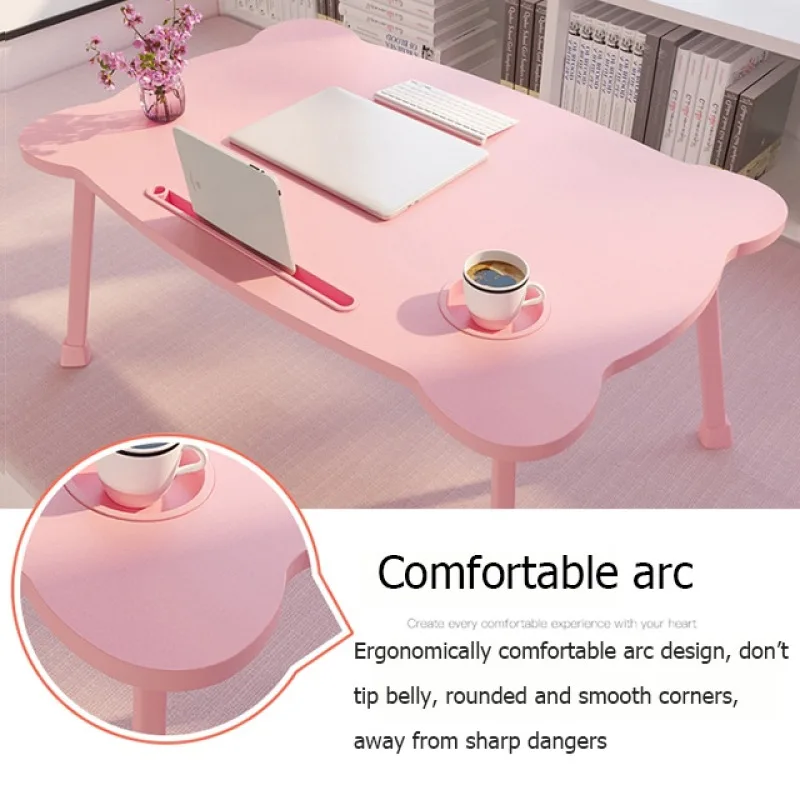Cute Bed Desk Portable Foldable Laptop Table for Window Seat and Bedroom Use Lazy Table for Students Study Working