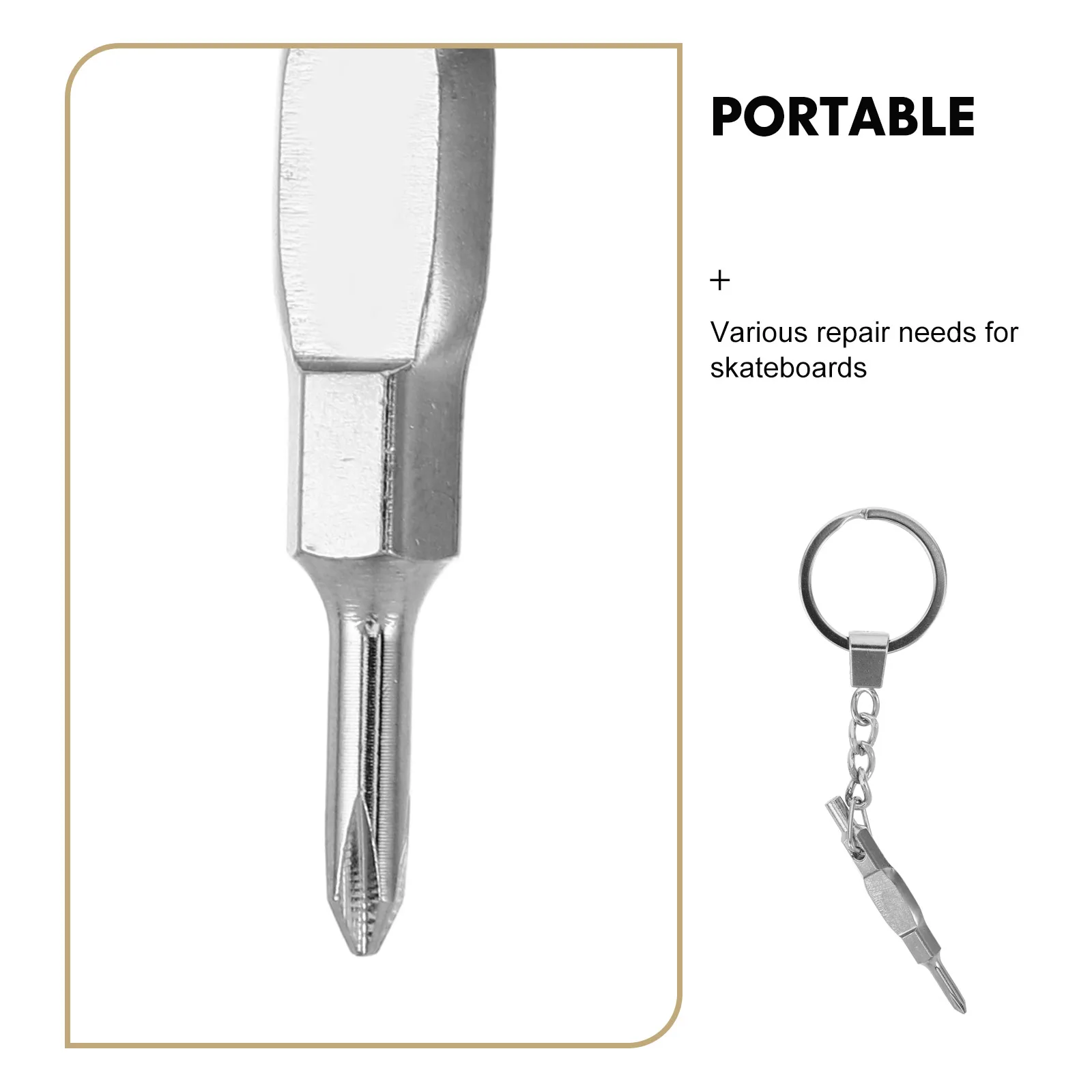 1 stücke Griffbrett Werkzeug Silber Doppel Kopf Mini Schraubendreher Für Finger Skateboard Reparatur Legierung Diy Universal Skate Werkzeug Tragbare