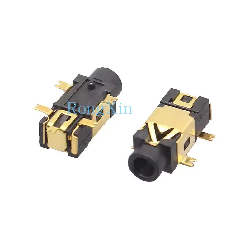 

100 шт./PJ-209, позолоченный/посеребренный разъем для наушников 2,5 мм, 5-контактный, с 2 фиксированными контактами, разъем питания 2,5 мм