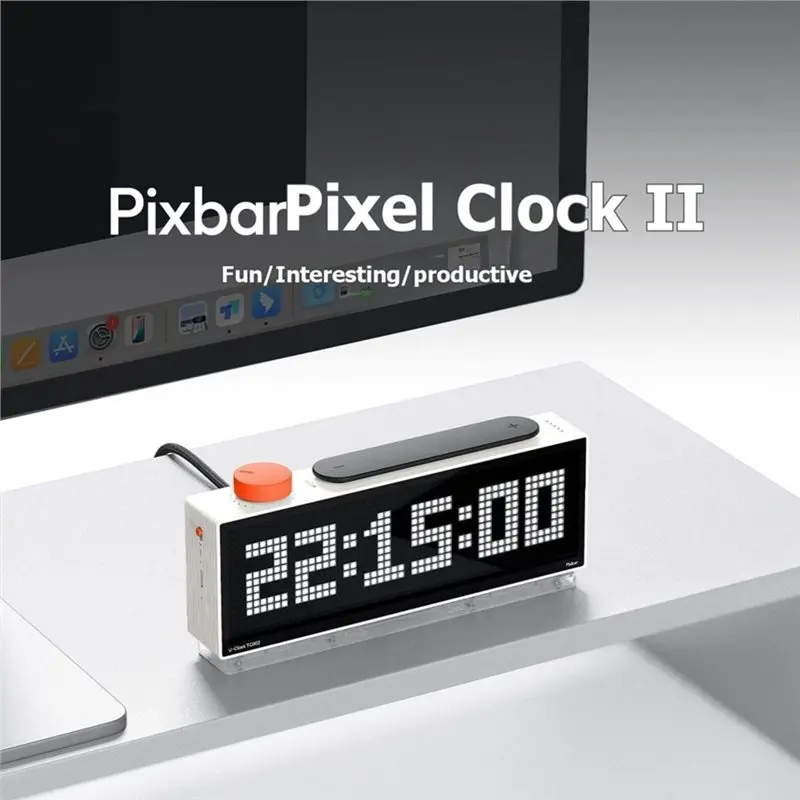WORTHOWN-TC002 Smart Pixel Desk Clock Full Color Pixel Display Clock Weather Forecast Function Scientific Management Of Time