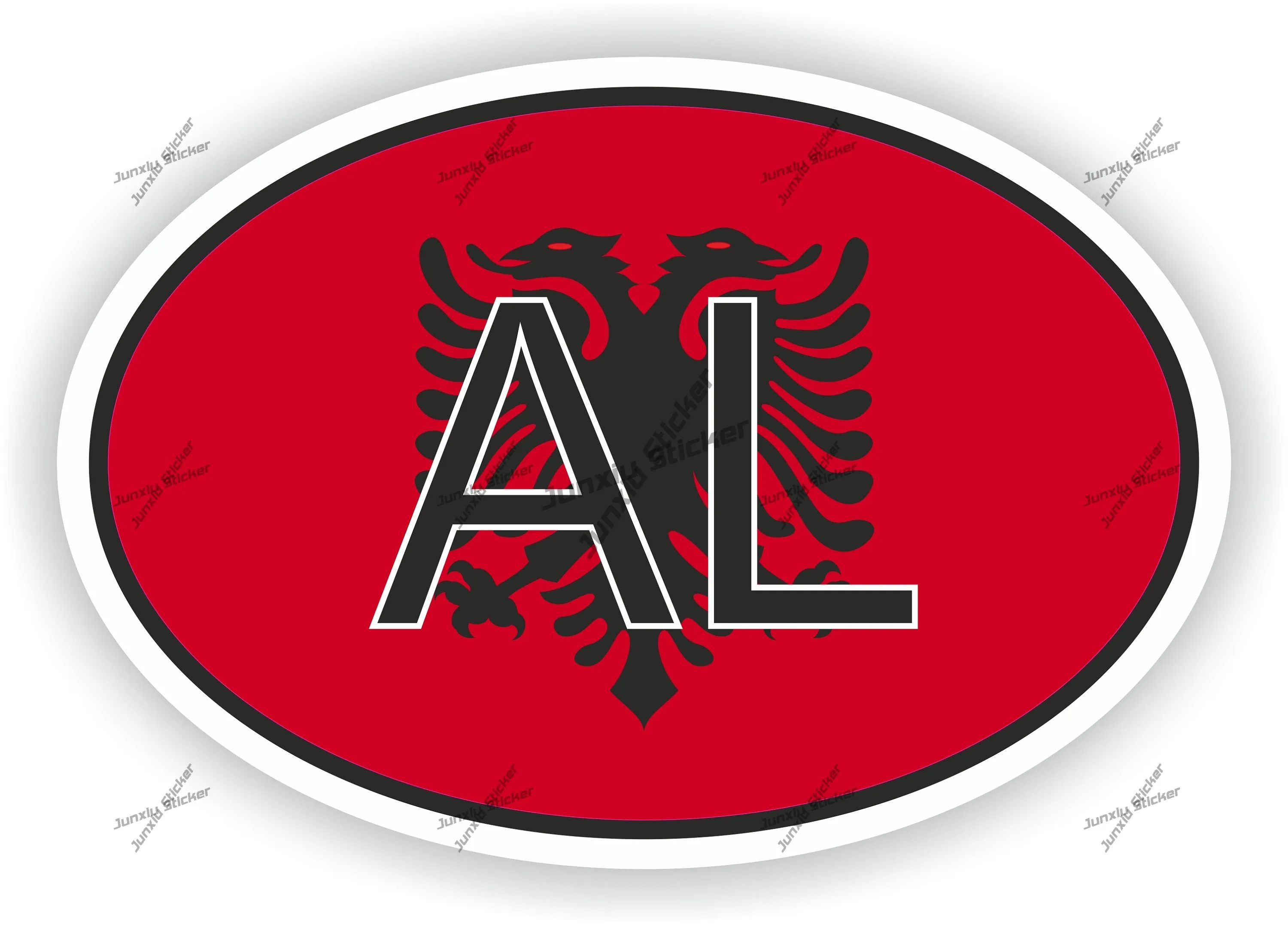 

Albania Al Country Code Oval Sticker With Flag Suv Fine Decal Accessories Sports Racing Exterior Decor Graphic Beauty Reflective