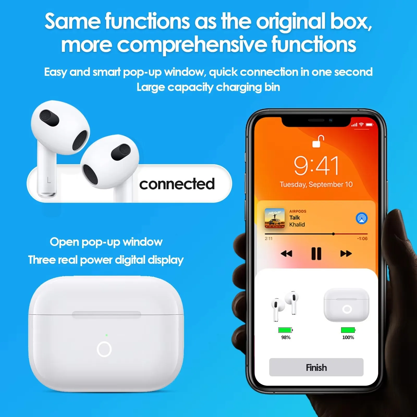 

Charging Box Case for Airpods Pro 1/2 Bluetooth Compatible Charging Case Airpods3 Replacement Wireless Charging Headphone Case