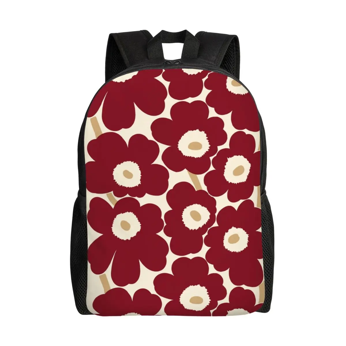 Custom Little Poppy Print Laptop Backpack Men Women Basic Bookbag for College School Students Fashion Modern Style Bag