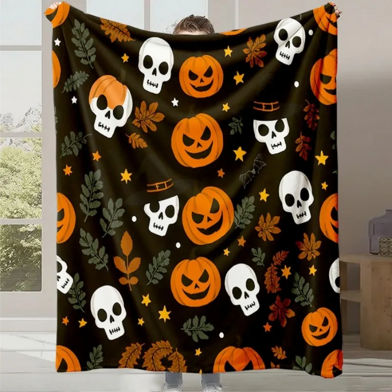 

2025 cartoon cute print halloween gift blanket office casual sofa blanket digital print flannel blanket