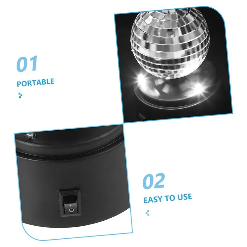 YANA50I Battery-Powered Led Table Lamp Rotating Mirror Ball For Outdoor, For Restaurant, Bar And Stage Use