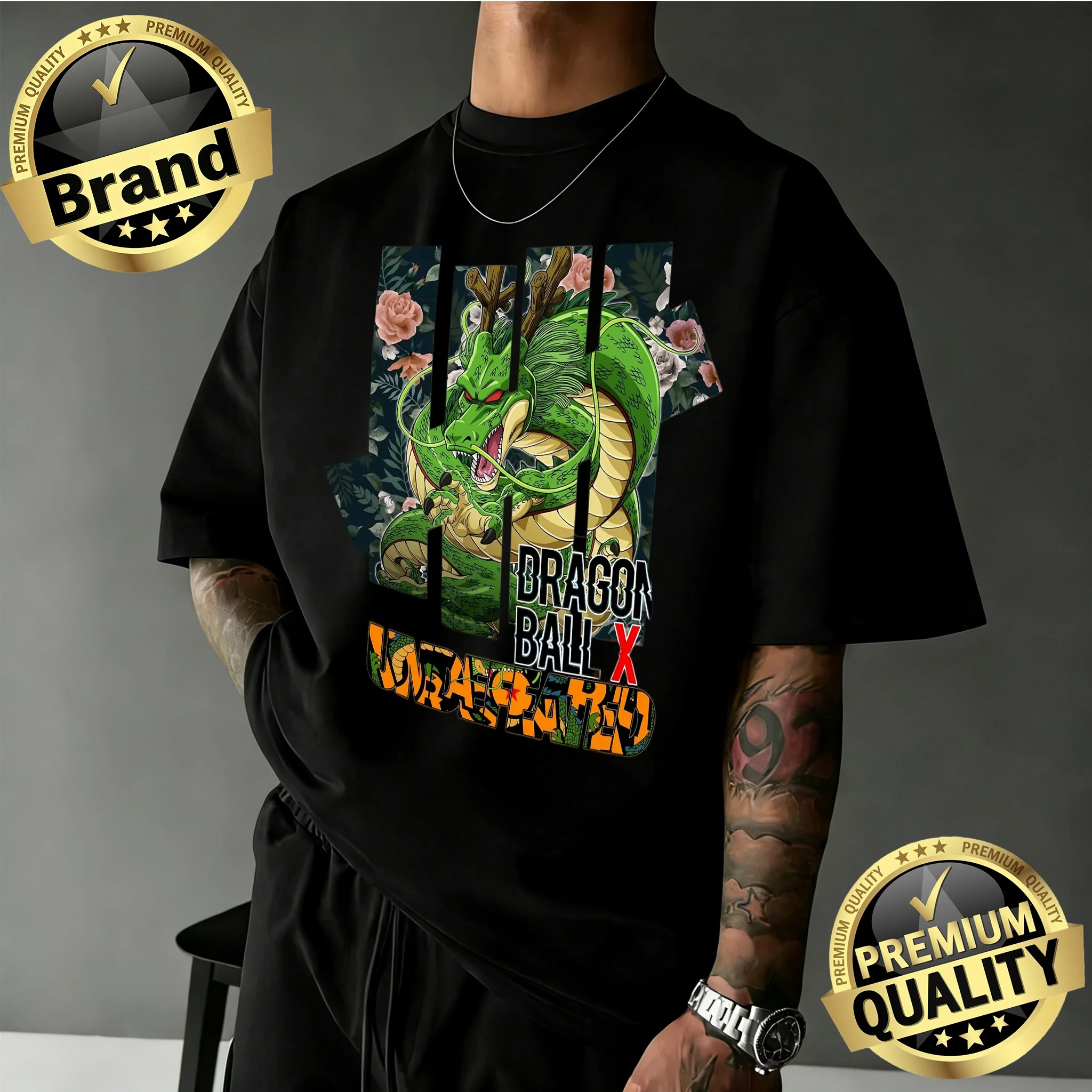 2026 Sommer Klassisches Dragon Ball T-Shirt 100% Baumwolle Oversized Shenron & Dragon Ball X Print Retro Lässig Locker Sitzend Unisex Y2k