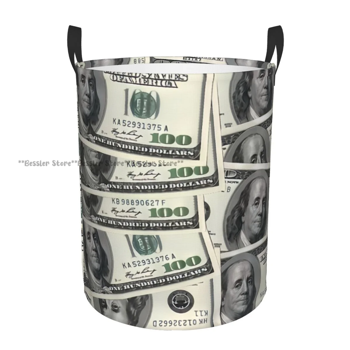 

Dirty Laundry Basket US Dollar Texture Folding Clothing Storage Bucket