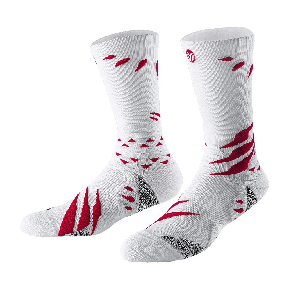 Professional Elite Basketball Socks Anti-slip Cushioned Terry Bottom Men Athletic Sports Crew Socks for Training Performance