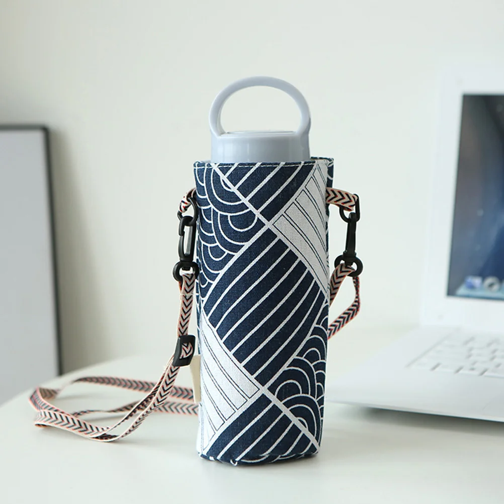 

2pcs Water Bottle Bag Outdoor Wear-Resistant Canvas Pouch Adjustable Strap For Camping Picnic Travel Portable Bottle Holder