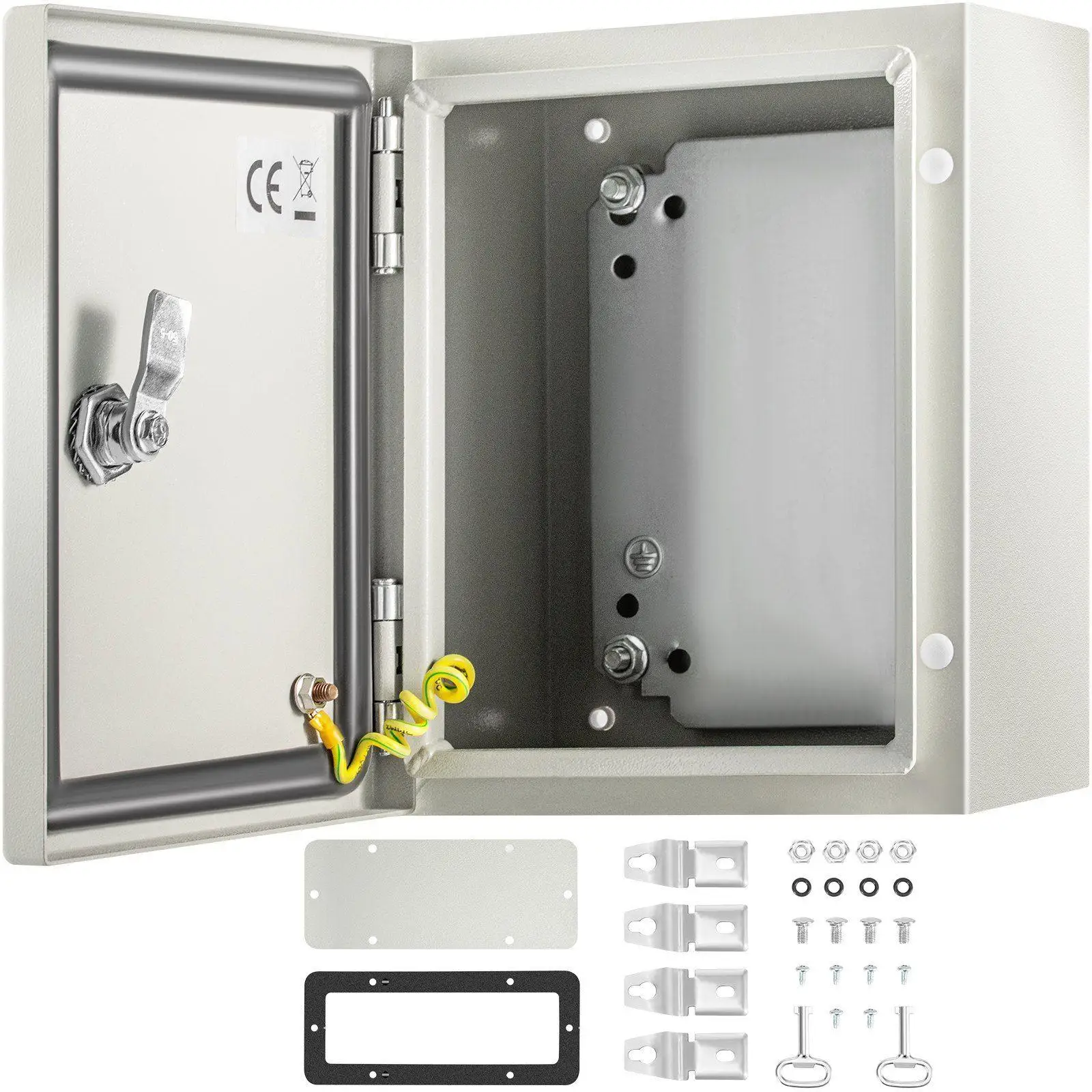 10x8x6in Industrial Steel Enclosure IP66 NEMA 4X Weatherproof Electrical Box with Removable Mounting Plate