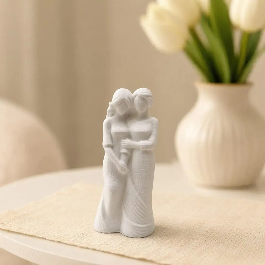 3d Abstract Ornaments Handmade Style Plaster Decor 3d Printed Forever Friends Sculpture Embracing Sister Figurines for Women