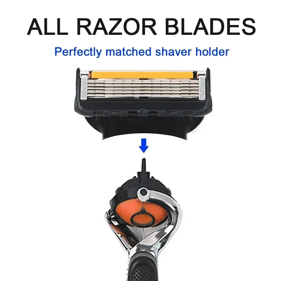 Shaving razor Shaver Five Layer Blade Manual Razor Blade, Men's Razor Vintage Beard Blade 5 Blade Holder - Image 5