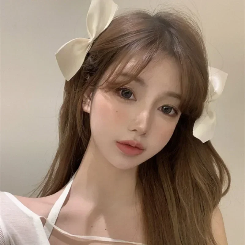 

Black White Ribbon Hair Bows Clips Vintage Bowknot Side Hairpin Cute Girls Barrettes Headdress Hair Accessories for Women