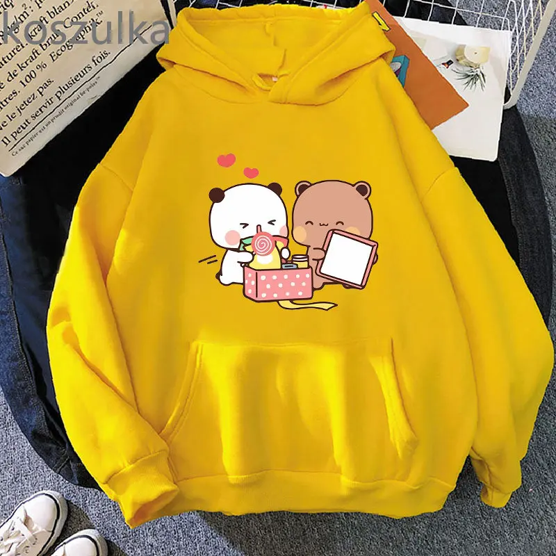 Kawaii bubu and dudut Hoodies Women Men Casual Long Sleeve Sweatshirt Kawaii Cartoon Graphic Printing Clothes Regular Streetwear