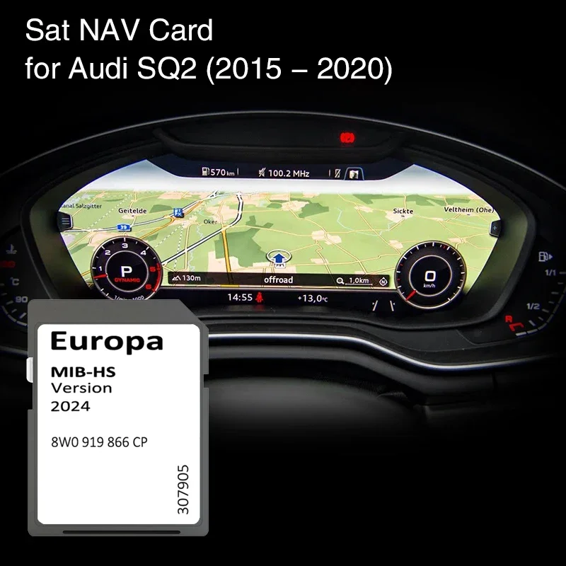 SD Card Europe 2024 map for Audi SQ2 2015-2020 Vehicle Navigation MIB-HS MHS2 System Sat Nav 16GB 8W0 919 866 CP