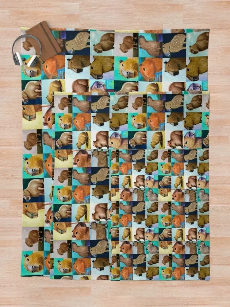 Capybaras (Tiled Pattern) Throw Blanket cosplay anime Single Blankets