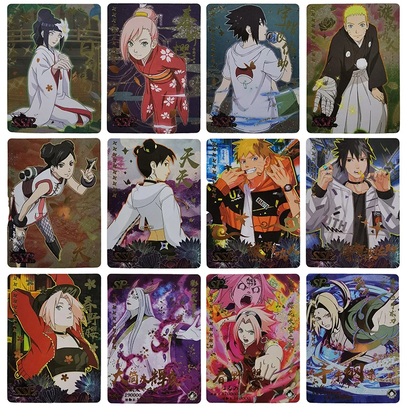 

Anime NARUTO Rare SP SSP Refraction Foil Hyuga Hinata Haruno Sakura Tenten Toys for boys Collectible Cards Birthday Present