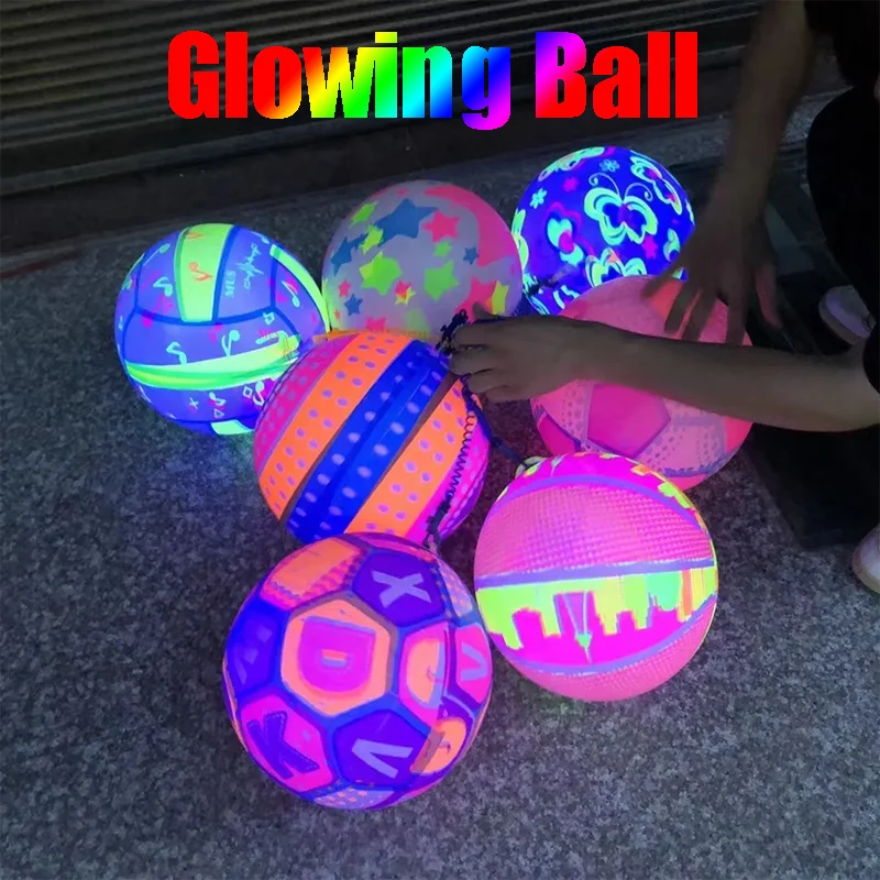 Light Up Soccer Ball for Kids 20cm Inflatable PVC Football with LED Glow Technology for Night Play Beach Entertainment