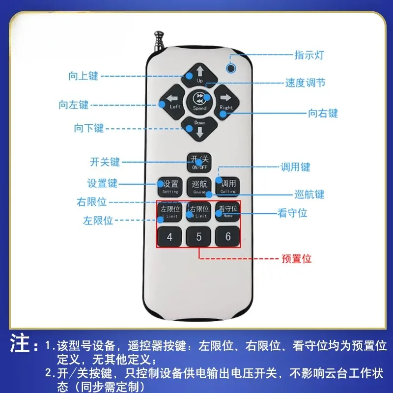 Camera Pan Tilt Platform Wireless Remote Control Rotating Bracket AC220V DC12V