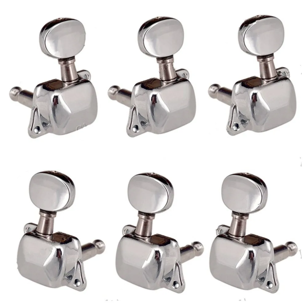 A Set of  Chrome Semiclosed Guitar Tuning Pegs Keys Tuners Machine Heads for Acoustic Electric Guitar Accessories Parts