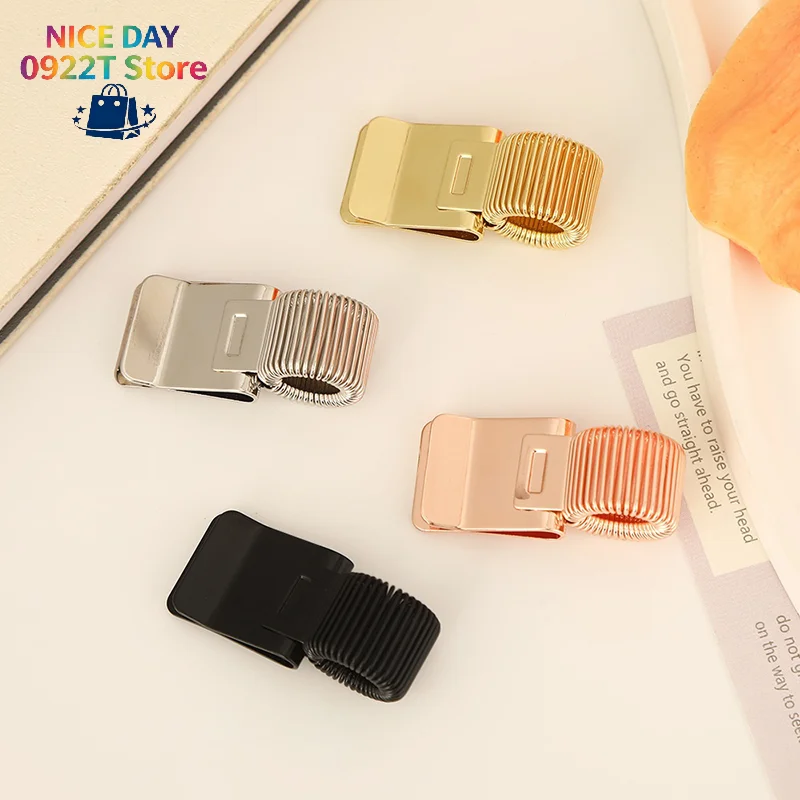 Retro Spring Metal Pen Clip Portable Notebook Pen Fixing Clamp Student Office Accessories@#X
