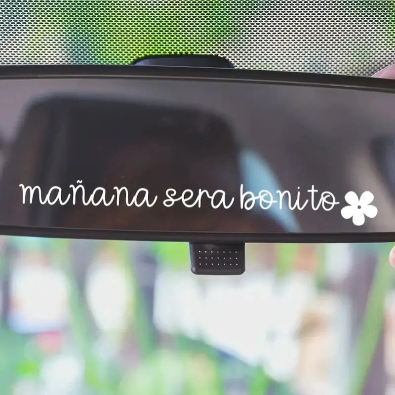 Manana Sera Bonito Design Mini Mirror Decal Car Vinyl Sticker Personalized Decoration