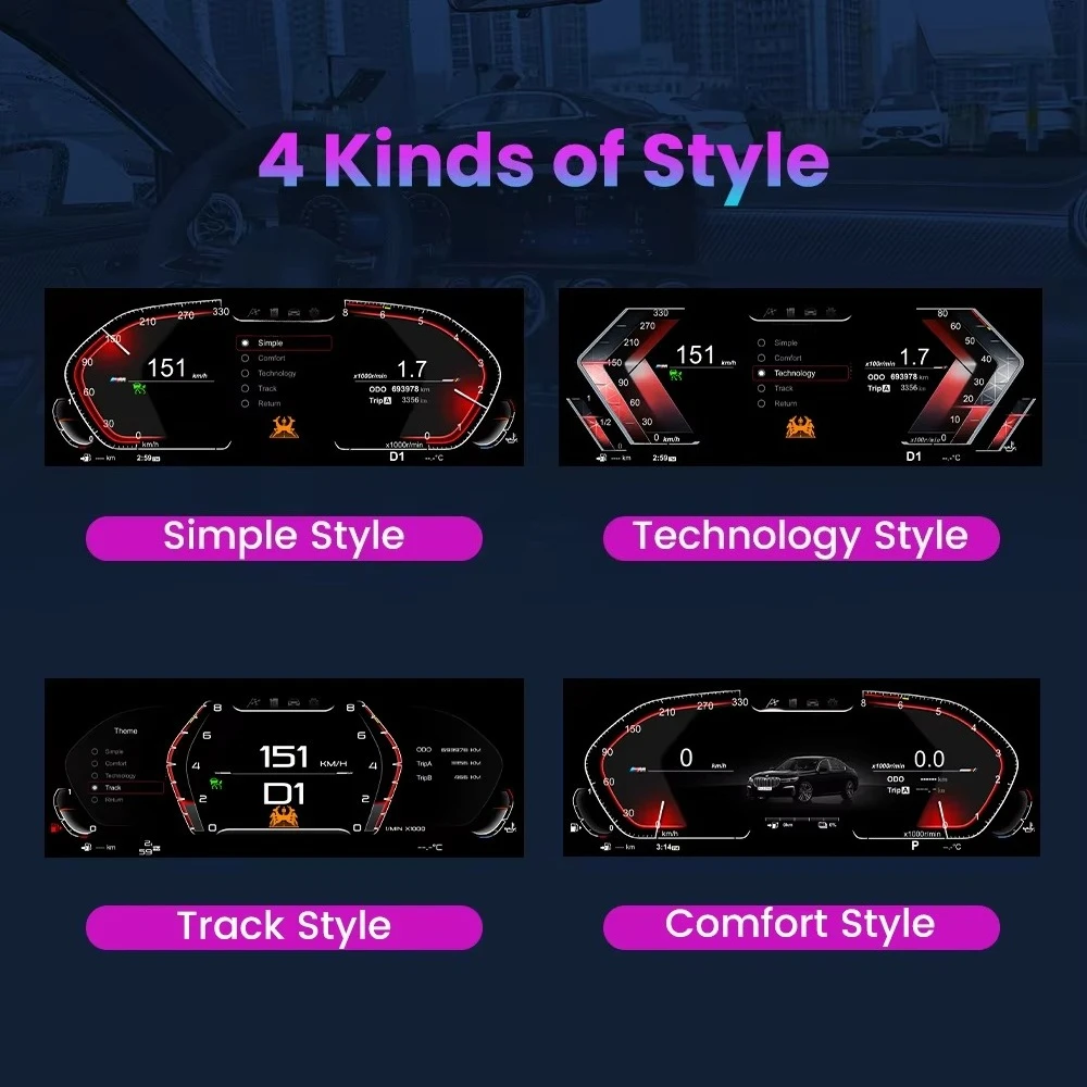Cluster cruscotto digitale LCD per auto da 12,3 "per serie 5 E60 2004-2009 Sistema CCC Pannello strumenti Tachimetro Cockpit virtuale