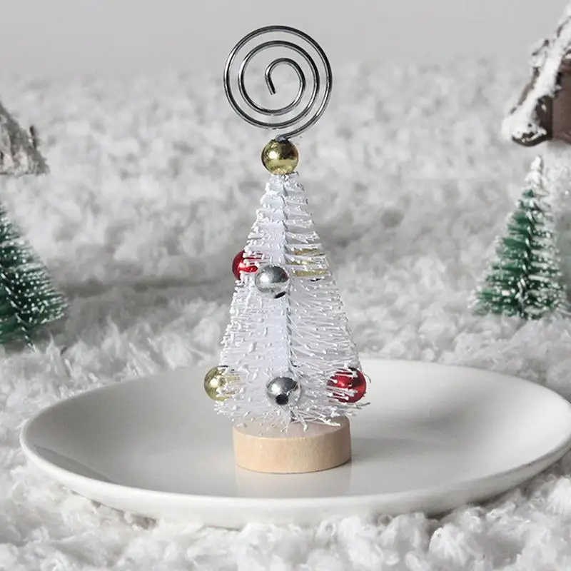 Christmas Tree Note Holder Photo Memo Holders With Wooden Base Card Display Supplies For Dining Table Coffee Table Bedside Table