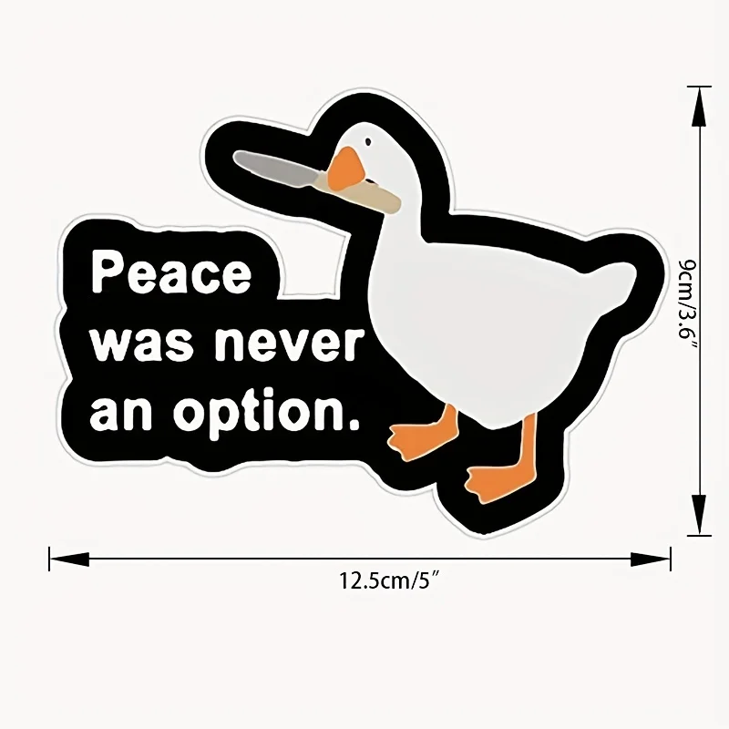 Peace Was Never An Option Sticker Outdoor Rated Vinyl Sticker Decal For Car, Windows, Bumpers, Laptops Or Crafts 5