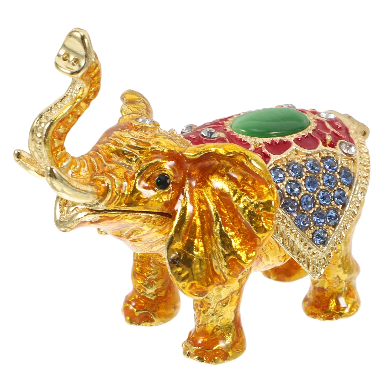 

1 шт., шкатулка для драгоценностей со слоном, чехол для хранения из цинкового сплава для колец, серег, ожерелий, органайзер, домашний декор, безделушки, контейнер