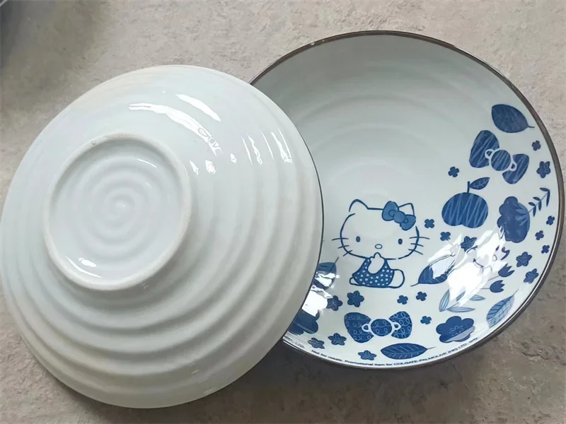 Clearance Sale Hello Kitty Sanrioed Ceramic Blue White Plate Ceramic Dish Sauce for Kitchen Room Decoration Home Wall Decoration