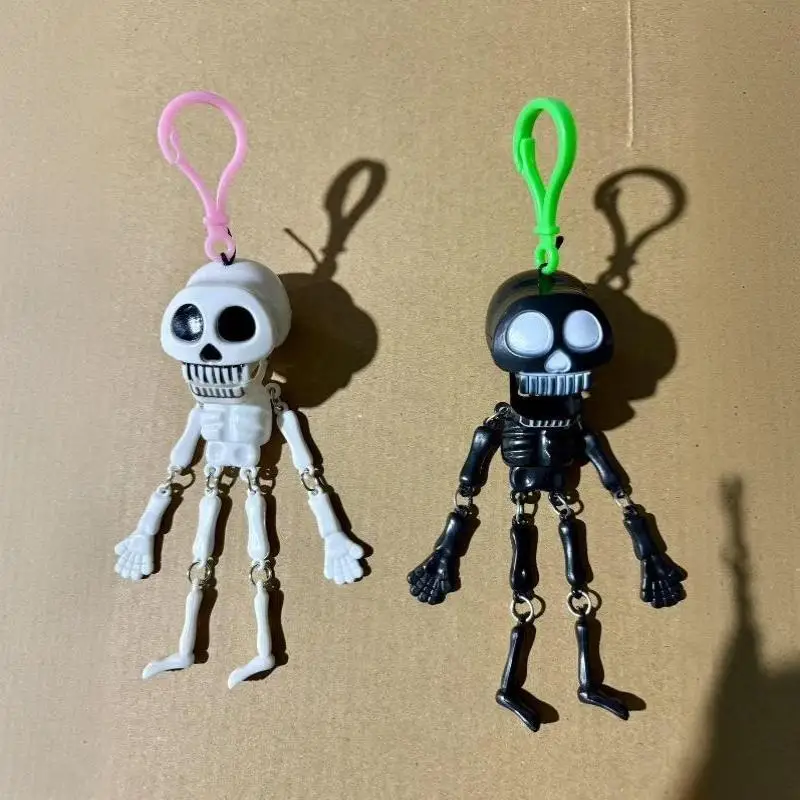Skelett-Schlüsselanhänger mit Zugschnur, lustiger Neuartiger Plastik-Taschenanhänger, langlebiger Rucksack-Anhänger für Halloween-Party-Geschenke – Detail 13