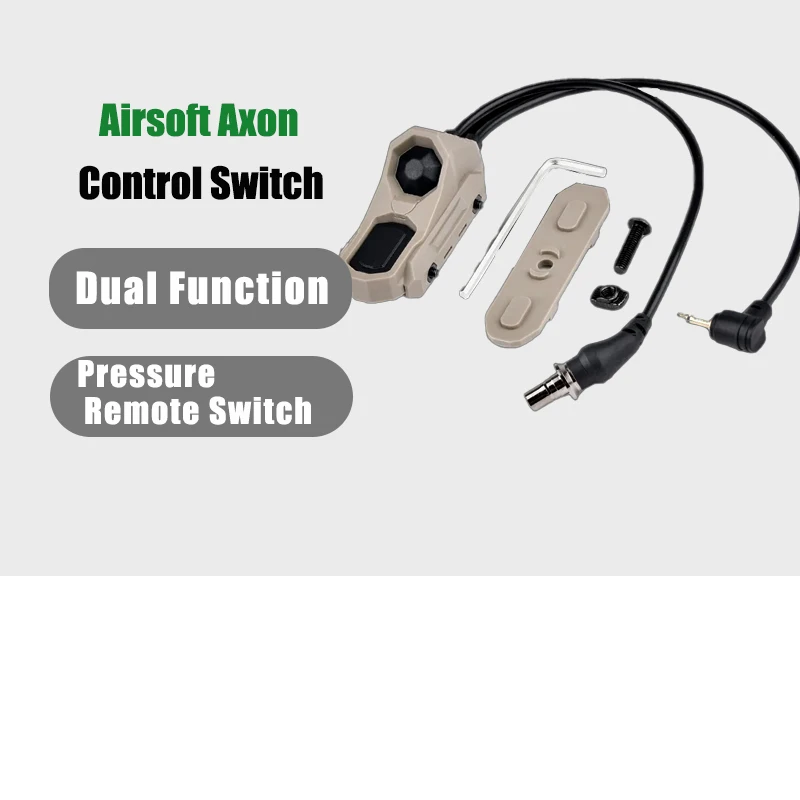 

Airsoft Axon Tactical Dual Function Pressure Remote Switch Tail For PEQ15 DBAL-A2 M300 M600 Flashlight SF/2.5/3.5/CRANE PLUG Swi