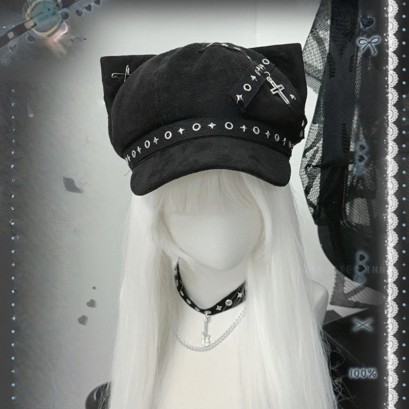 

Cat Ear Beret Dark Style Subculture Cute Cat Hat