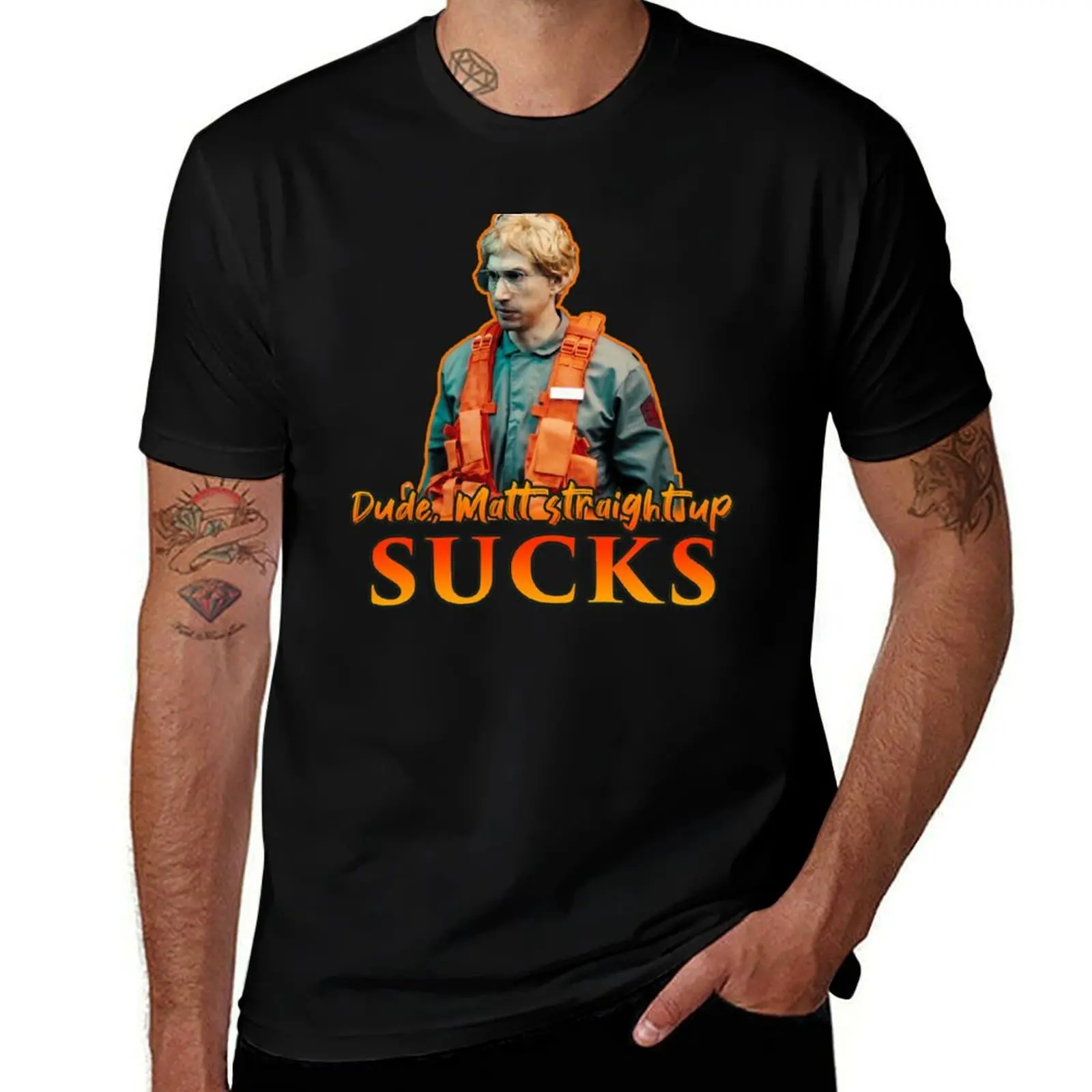 Чувак, матовые прямые ПОДУКИ! Футболка с цитатой «Адам Драйвер» Orange Matt the Radar Technician, мужская одежда с синим замком