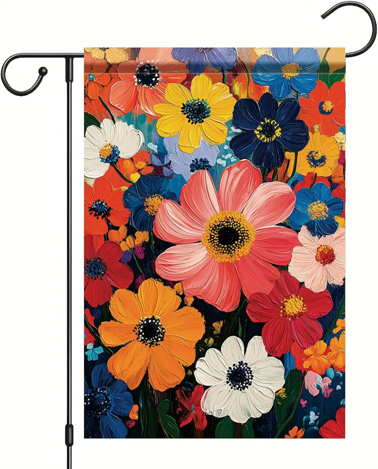 Garden Flag Colorful Flower Field Oil Painting Style Yard Welcome Banner Double Sided Spring Summer Outdoor Decoration for L yyi