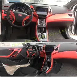 Car-Styling 3D/5D Carbon Fiber Car Interior Center Console Color Change Molding Sticker Decals For Hyundai Elantra MD 2012-2016